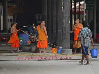 Monks make last cleanups